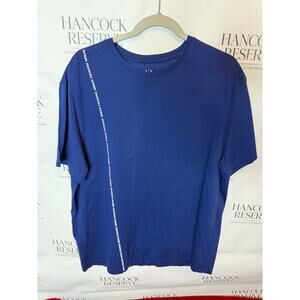 Armani Exchange Men’s T-Shirt XXL Blue Logo Tape Short Sleeve Tee